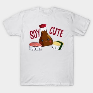 Soy Cute Kawaii Sushi Soy Sauce Tamago Salmon T-Shirt